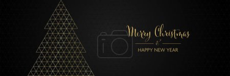 Foto de Feliz Navidad y feliz año nuevo - tema de diseño del abeto geométrico - Imagen libre de derechos