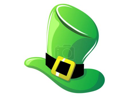 Photo for St patricks green hat illustration - Saint patrick isolated on a white background theme - Royalty Free Image