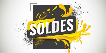 Photo for Frenc sale banner with modern design illustration - yellow and dark elements theme - Royalty Free Image