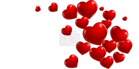 Foto de Wave of love hearts illustration - valentines day design banner theme - Imagen libre de derechos