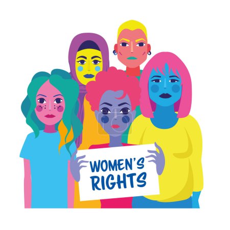 Photo for Women s rights illustration - inclusive design banner theme - Royalty Free Image