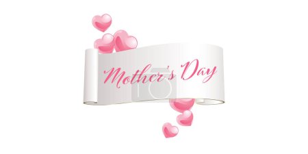 Téléchargez les photos : Mother's day banner with pink hearts - celebration design theme - en image libre de droit
