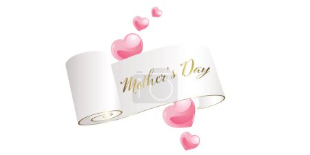 Photo for Mother's day banner with pink hearts - celebration design theme - Royalty Free Image
