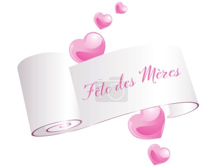 Foto de VvvvvFrench Mother's day banner with pink hearts - celebration design theme - Imagen libre de derechos