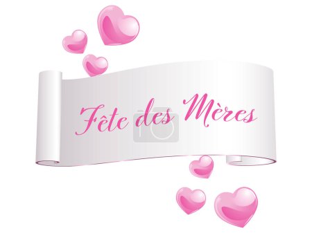 Photo for VvvvvFrench Mother's day banner with pink hearts - celebration design theme - Royalty Free Image