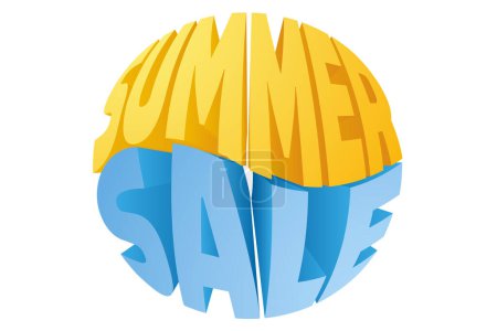 Téléchargez les photos : Logo de vente d'été isolé sur un fond blanc - thème du design d'entreprise - en image libre de droit