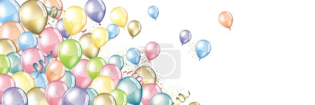 Photo for Color balloons background - Festive party design theme - Royalty Free Image