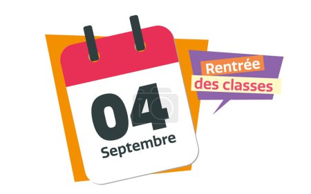 Téléchargez les photos : France retour à l "école - thème de l" élément design du calendrier français - en image libre de droit