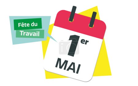 Foto de Día del Trabajo francés - Diseño de la fecha del calendario francés del 1 de mayo - Imagen libre de derechos