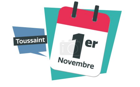 Français Toussaint - Français 1er novembre calendrier date design