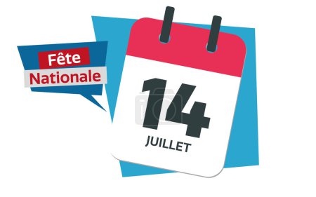 Foto de Día de fiesta nacional francés - diseño de la fecha del calendario francés 14 de julio - Imagen libre de derechos