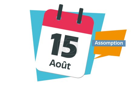 Foto de Día de la Ascensión Francesa - 15 de agosto diseño de la fecha del calendario francés - Imagen libre de derechos