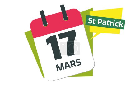 Foto de Día de San Patricio - Francés 17 marzo calendario fecha diseño - Imagen libre de derechos