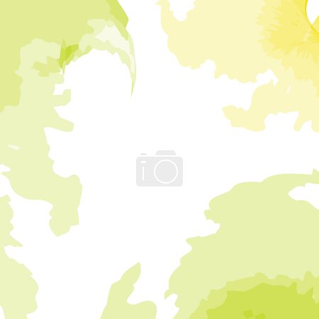 Téléchargez les illustrations : Cadre abstrait de divers endroits dans des couleurs vert printemps à la mode d'une manière aquarelle. Texture de fond. Isoler. Bon pour bannière, web ou papier peint, affiche, invitation et cartes, prix, étiquette. SPE - en licence libre de droit