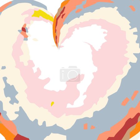 Téléchargez les illustrations : Colorful Abstract frame, background texture in the shape of a heart in trendy pale shades. Isolate. Good for banner, web or wallpaper, poster, invitation and cards, price tag, label, brochures. EPS - en licence libre de droit