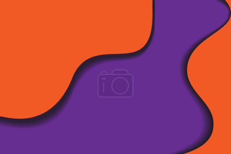 Illustration for Vector abstract background texture for Halloween in papercut style in trendy orange and purple shades with copy space. Design for poster, banner, brochure or greeting, invitation cards, promotion. EPS - Royalty Free Image