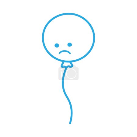 Ilustración de Esquema de dibujo de un globo de lunes azul con cara sonriente triste en azul de moda. Feliz lunes de Blu. Aislar. EPS. Concepto de diseño vectorial para icono, logotipo, pegatina o saludo, tarjeta y otros usos diversos - Imagen libre de derechos