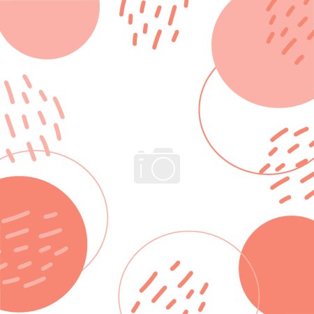 Illustration for Abstract backdrop texture of hand drawn geometric circle forms in trendy 2024 monochrome Peach Fuzz. Copy space. Isolate. EPS. Vector design concept for cards, posters or web and other different uses - Royalty Free Image