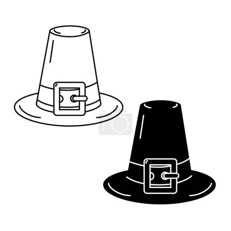 Pilgrim Hat Traditional Thanksgiving symbol Logo Icon design concept in minimalistic style Isolate EPS Vector Cards, posters, banners, brochures, greetings, invitation, price tag, label or web idea
