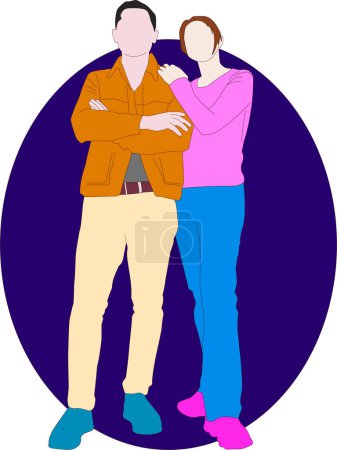 Illustration for Couple Flat Vector Illustration2 fit for template and design resources - Royalty Free Image