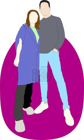 Illustration for Couple Flat Vector Illustration1 fit for template and design resources - Royalty Free Image