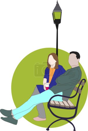 Illustration for Couple Flat Vector Illustration3 fit for template and design resources - Royalty Free Image