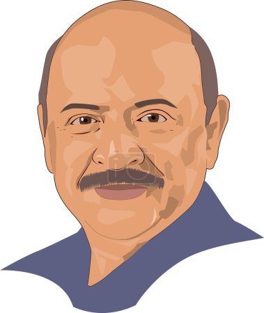 Téléchargez les illustrations : Illustration vectorielle de portrait d'Arvind Krishna - en licence libre de droit