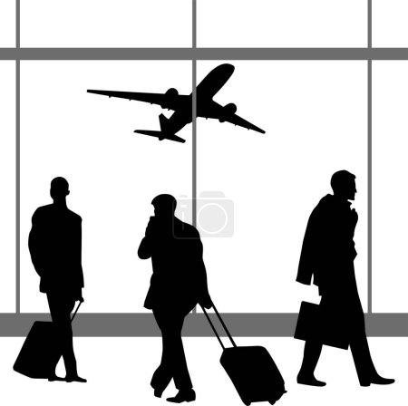 Ilustración de Actividad aeroportuaria Ilustración vectorial - Imagen libre de derechos