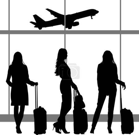 Ilustración de Actividad aeroportuaria Ilustración vectorial - Imagen libre de derechos