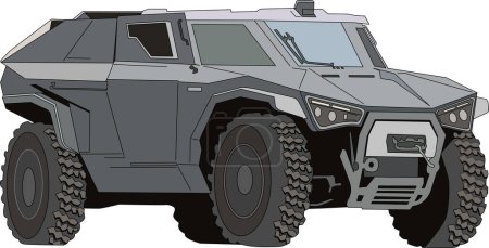 Vehículo militar Diseño plano Vector Ilustración