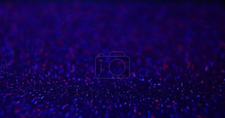 Photo for Bokeh sparkles texture. Showcase background. Futuristic fluorescent radiance. Defocused neon blue pink color glitter light texture on abstract free space wallpaper. - Royalty Free Image