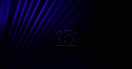 Photo for Blur neon rays. Gradient abstract background. Futuristic party illumination. Defocused fluorescent blue pink color radiance on dark black striped texture copy space wallpaper. - Royalty Free Image