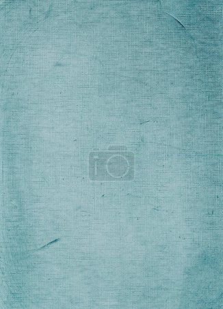 Foto de Dirty textile texture. Aged fabric. Distressed overlay. Blue color grain stained cloth with dust scratches on light rough abstract copy space background. - Imagen libre de derechos