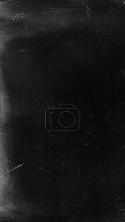 Foto de Dust scratches overlay. Old film texture. Weathered effect. Dark black white grain particles aged worn abstract copy space background. - Imagen libre de derechos
