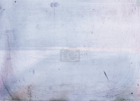 Photo for Old texture overlay. Dust scratches noise. Weathered effect. Black white grain stain defect on light blue uneven grunge abstract copy space background. - Royalty Free Image