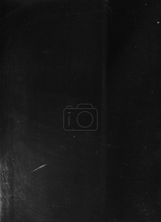 Foto de Dust scratches texture. Grunge overlay. Old film noise. Dark black white grain dirty distressed rough abstract copy space background. - Imagen libre de derechos