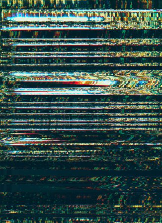 Photo for Glitch overlay. Distorted display. Multicolor striped background. - Royalty Free Image