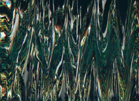 Photo for Glitch error. Digital pixel noise. Steel blue maroon striped pattern overlay. - Royalty Free Image