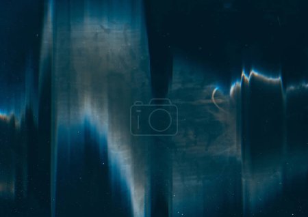 Foto de Grunge overlay. Aged film. Used texture. Blue orange color glow stains dust scratches noise on dark black uneven illustration abstract background. - Imagen libre de derechos