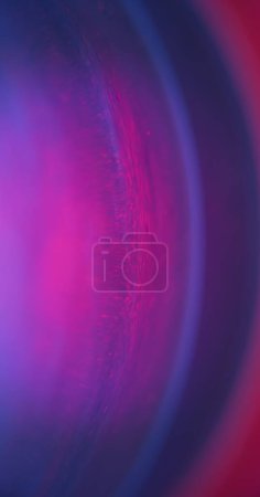 Photo for Blur neon glow. Light flare background. Gleam leak. Defocused fluorescent blue magenta pink color sparks radiance in curve sphere abstract banner with free space. - Royalty Free Image