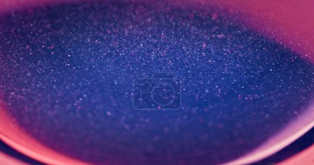 Photo for Blur neon glow. Glitter texture. Futuristic cosmic radiance. Defocused fluorescent blue pink color light flare creative abstract background with free space. - Royalty Free Image