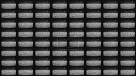 Photo for Noise screen TV set static glitch. 90s technology. Black white grain texture channel distortion on old television monitor pattern dark illustration abstract background. - Royalty Free Image