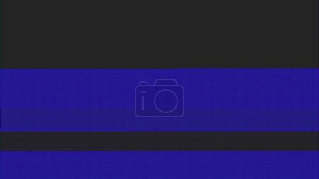 Photo for Analog glitch static noise. Transmission error. Blue black color VHS grain texture stripes dark abstract illustration background with copy space. - Royalty Free Image