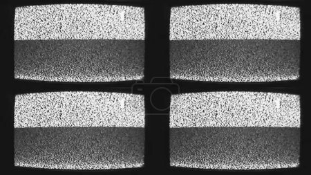 Téléchargez les photos : Écran glitch analogique TV bruit statique. Technologie rétro. Black white grain canal distorsion sur vieux téléviseur affichage motif sombre illustration fond abstrait. - en image libre de droit