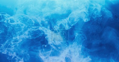 Photo for Mist texture. Smoke cloud. Paint water splash. Sky haze. Blue white color cold steam floating abstract art background with free space. - Royalty Free Image