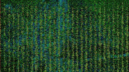 Photo for Digital glitch color noise. System distortion. Green cyan blue black grain stripes texture artifacts abstract illustration background. - Royalty Free Image