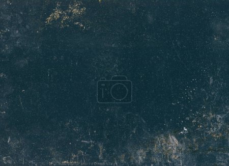 Photo for Distressed texture. Dust scratches. Worn overlay. Blue white orange dirt stains grain defect on dark used grunge illustration abstract background. - Royalty Free Image