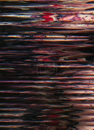 Foto de Antecedentes fallidos. Textura de distorsión. Error de frecuencia. Rojo púrpura negro vibración ondas artefactos en oscuro abstracto ilustración cartel. - Imagen libre de derechos