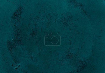 Photo for Dust scratches. Distressed texture. Worn overlay. Teal blue black particles grain defect on dark used grunge illustration abstract background. - Royalty Free Image