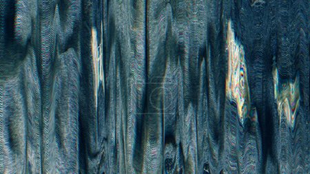 Photo for Glitch texture. Distortion background. Frequency noise. Blue orange white black color fuzzy wave artifacts abstract illustration banner. - Royalty Free Image